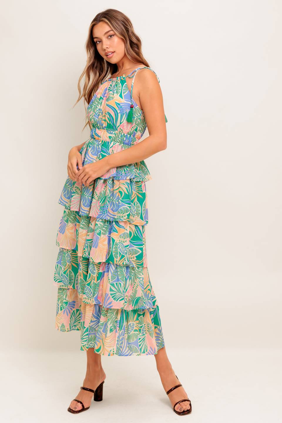 CABANA DREAMS WOVEN MIDI DRESS Flying Tomato